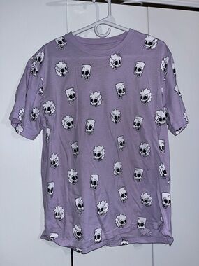 Purple Skull Pattern Short Sleeve Tee